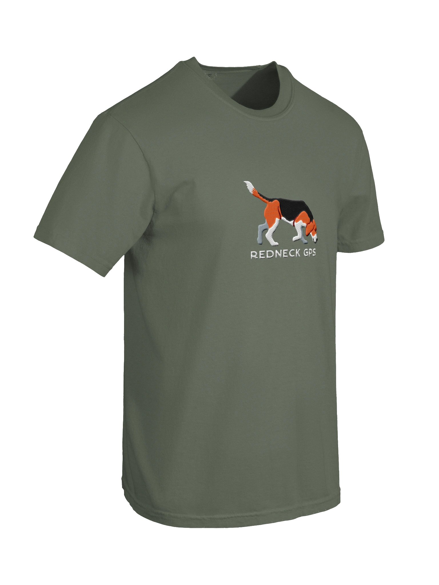 Redneck GPS T-Shirt(Embroidered) of a Beagle(Tricolor) product image (11)