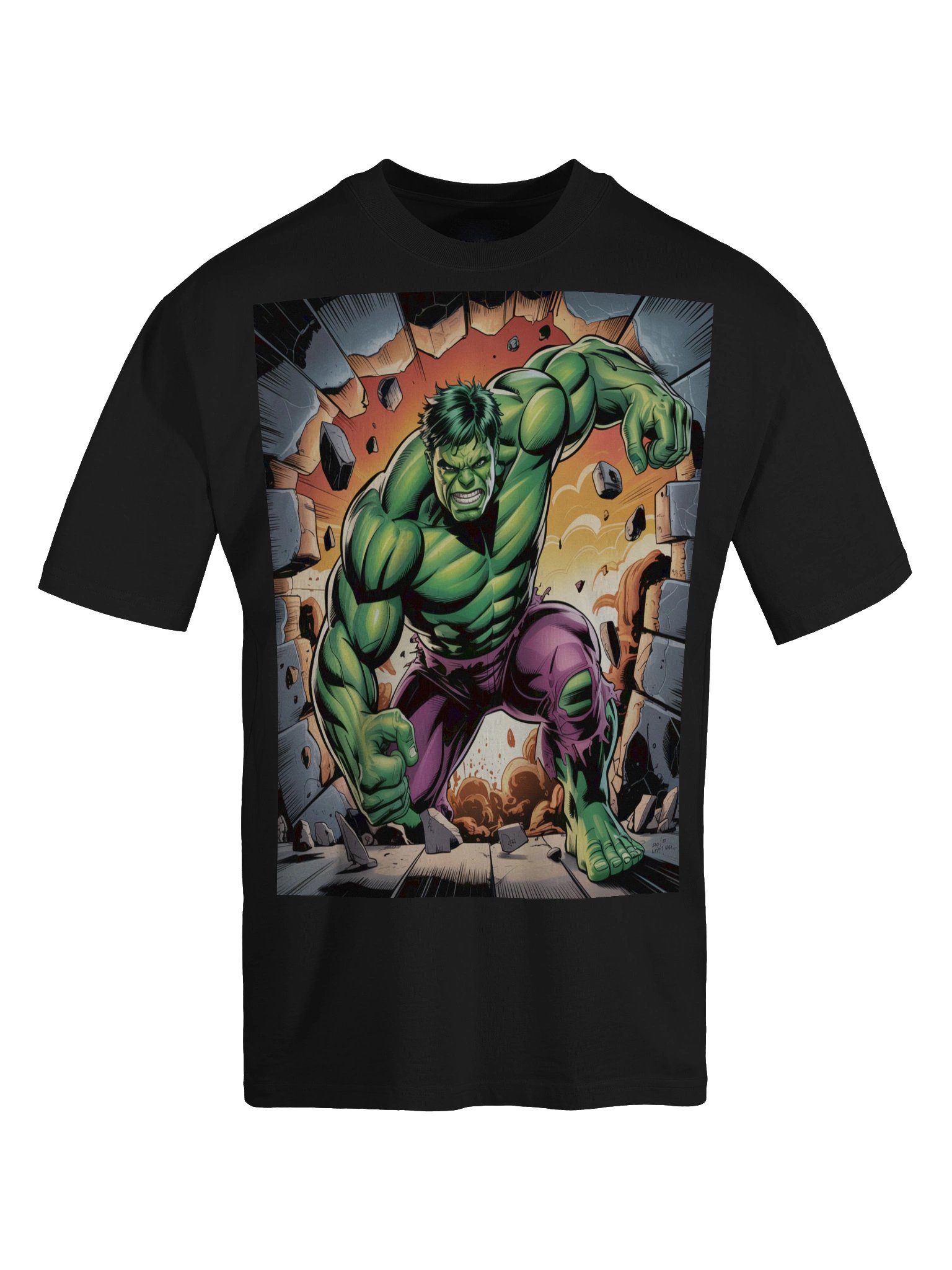 Abyss Assault: Hulk Wall-Rupturing Fury Oversized Faded T-Shirt product image (1)