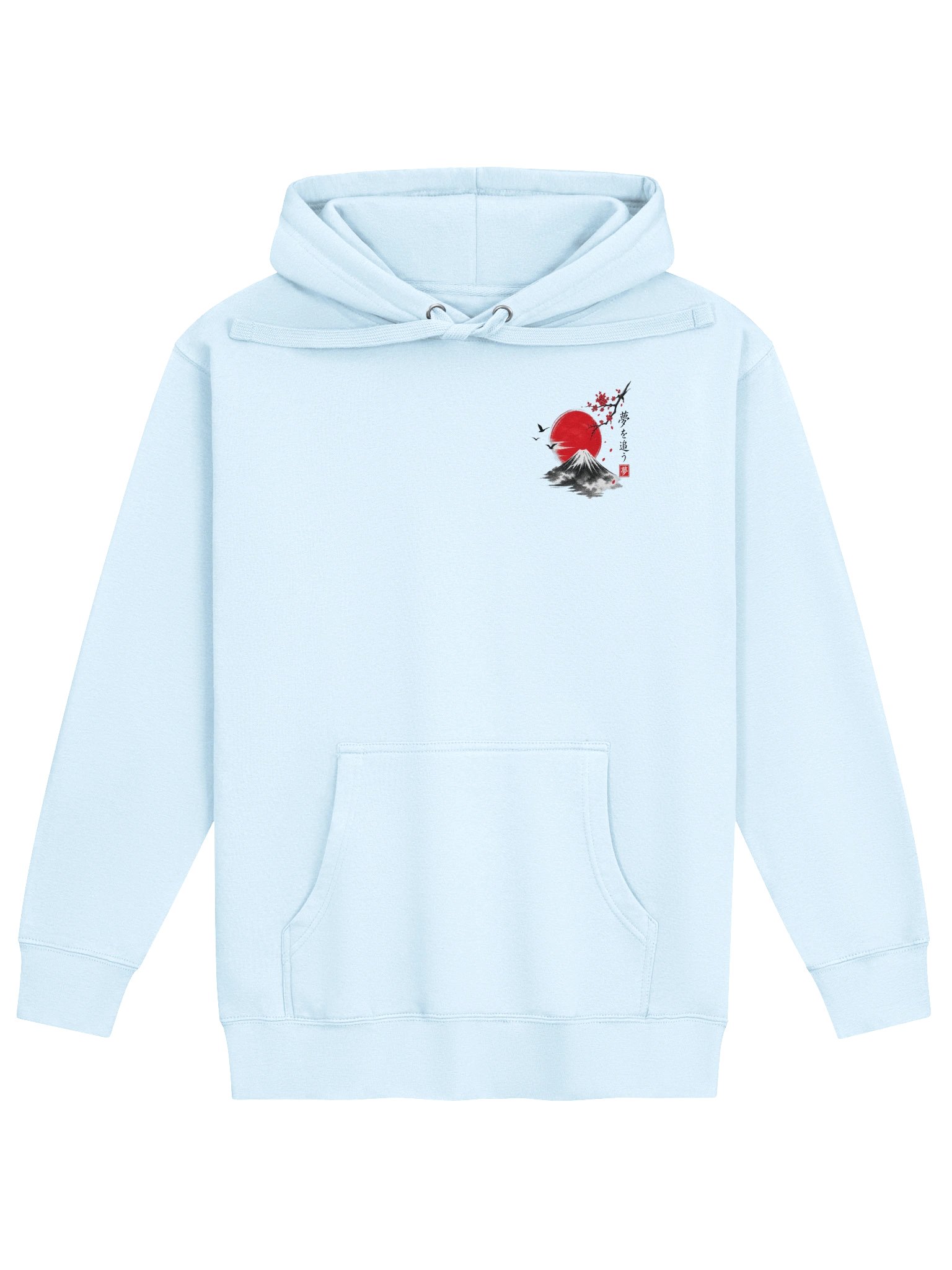 Japanese Mount Fuji & Rising Sun Graphic Hoodie | Double-Sided Bonsai Streetwear product image (3)