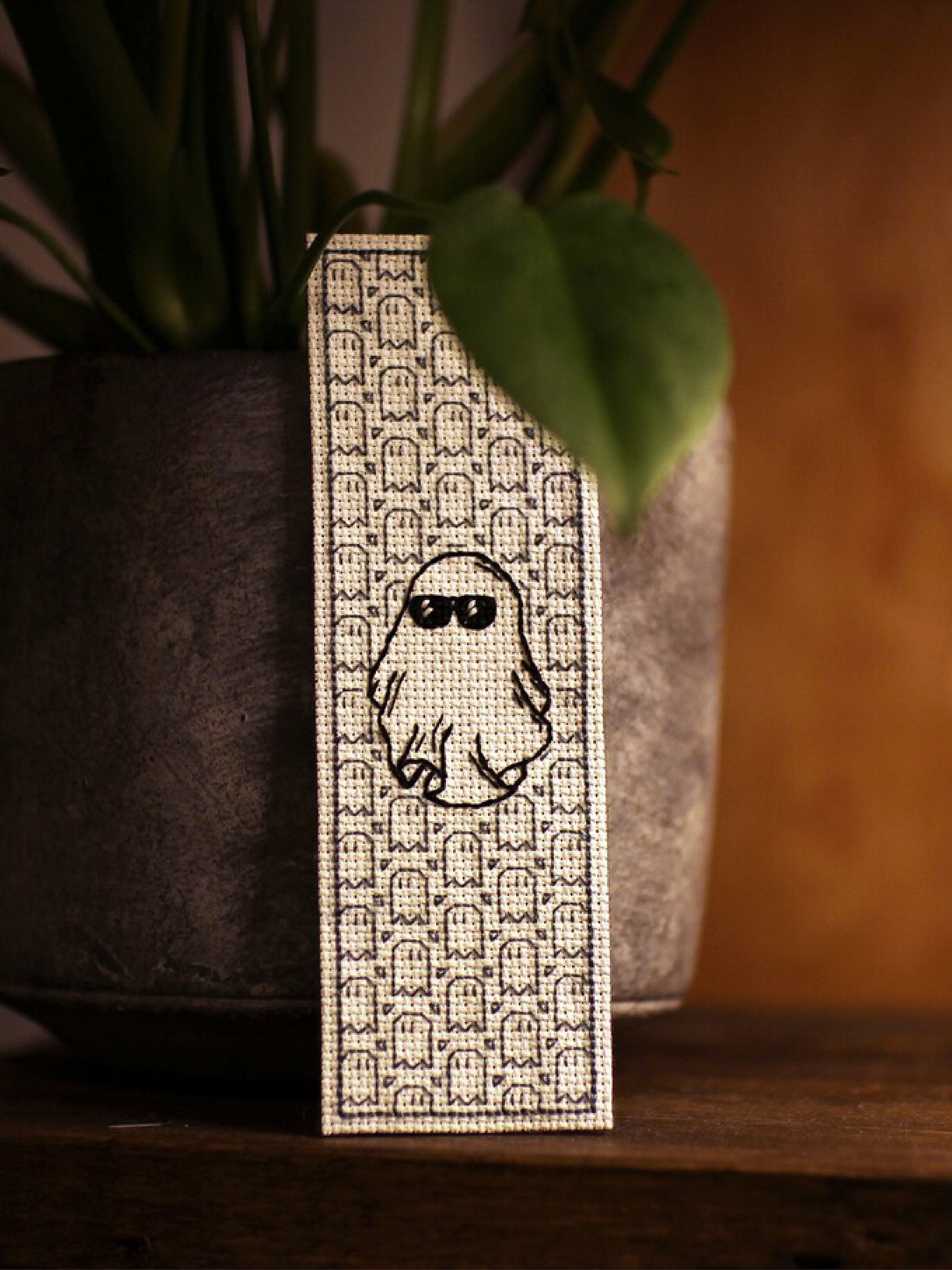 Unfazed Phantom Bookmark • Blackwork Cross Stitch Pattern • PDF Digital Download product image (7)