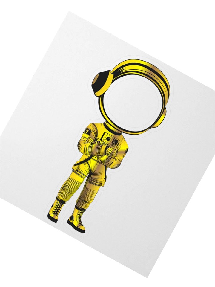 MARS CITY ALL GOLD ASTRONAUT STICKER product image (2)