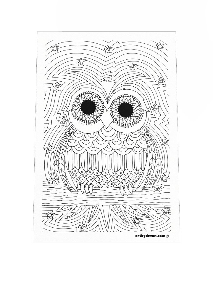Color Your Own Art: Trippy Owl product image (1)