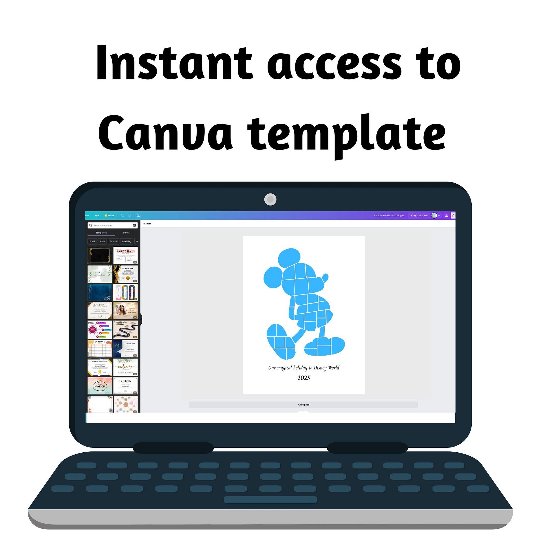 Mouse Silhouette Photo Collage Canva Template product image (4)