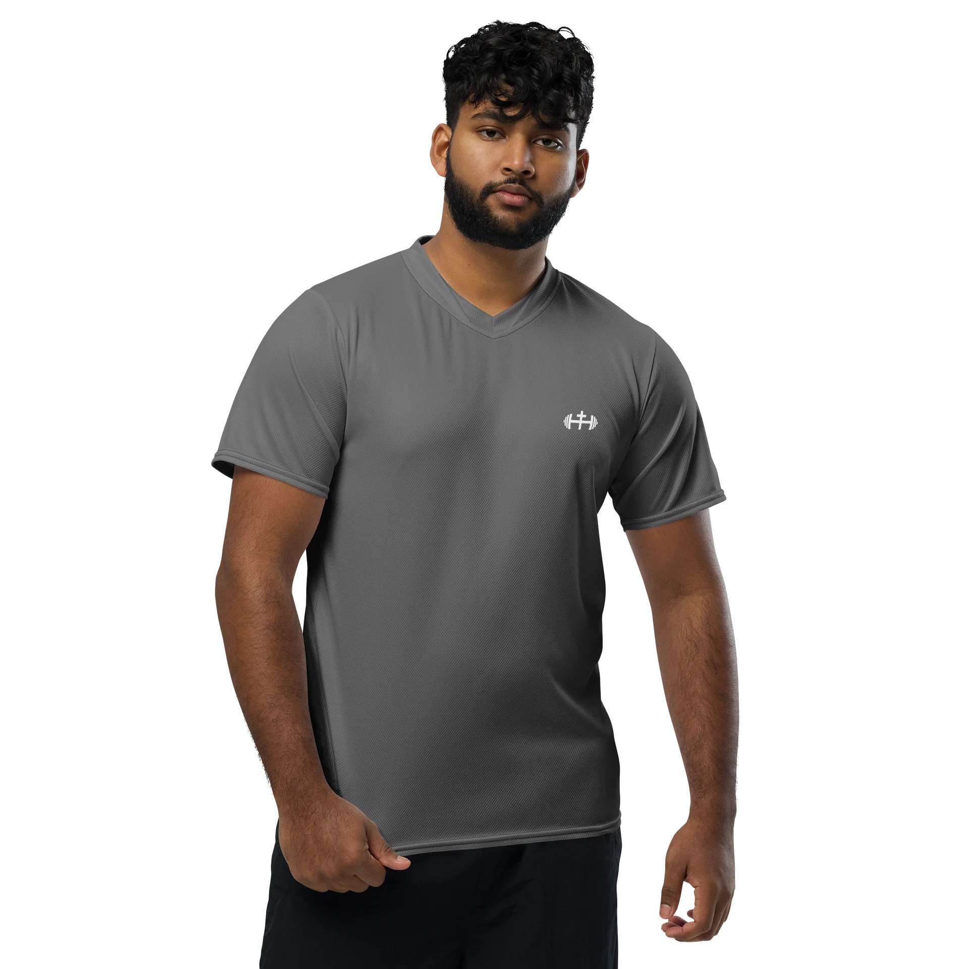 His House Mens Performance V-Neck T-Shirt - Grey product image (1)
