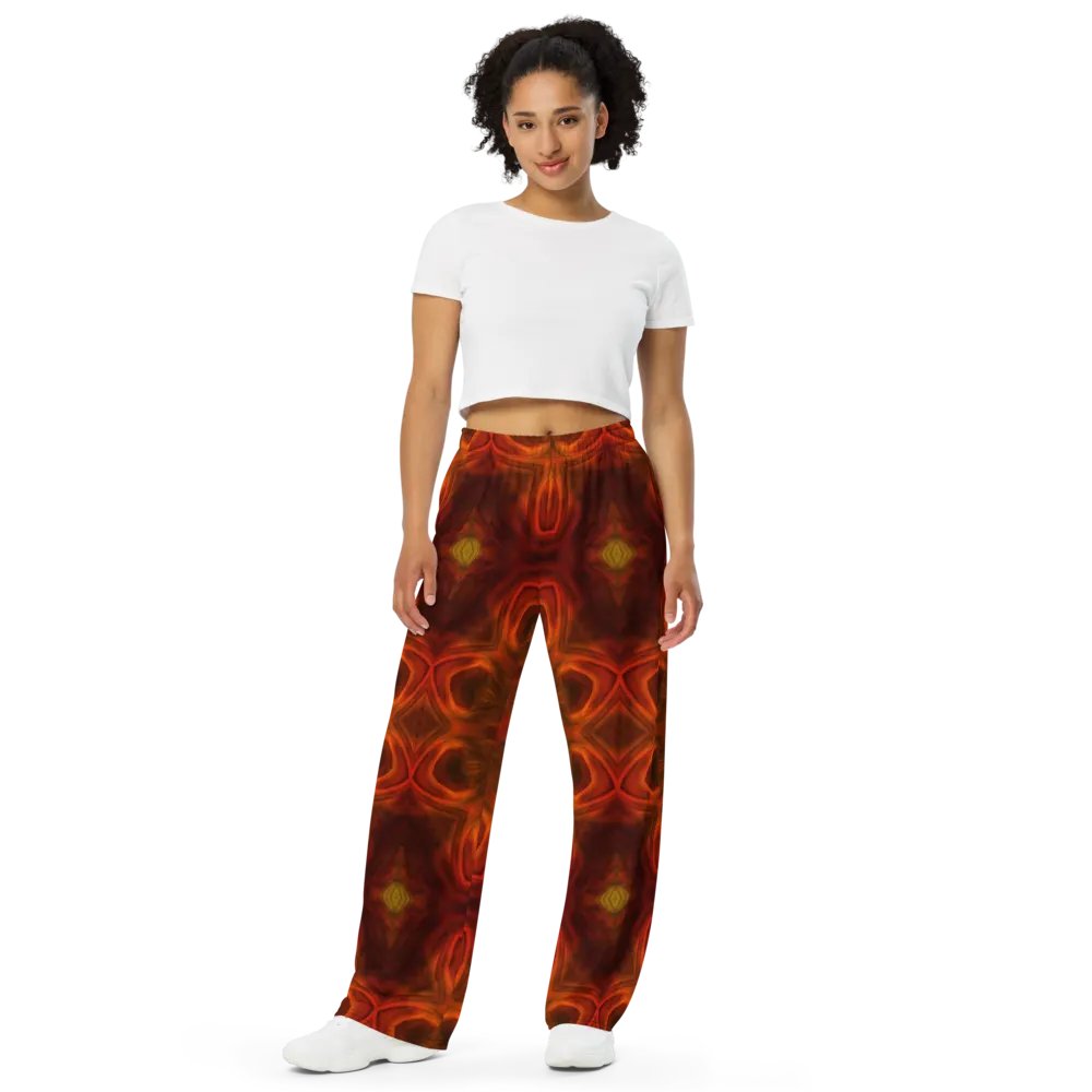 Orange Soft Kaleidoscope Wideleg Pants product image (9)