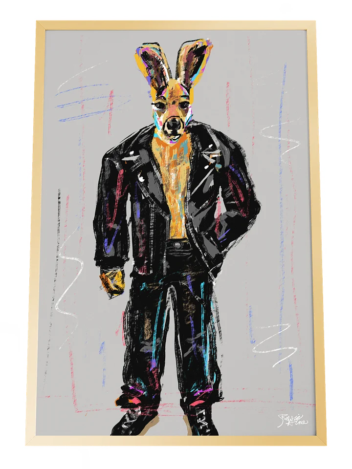 Framed Poster Wall Art: Biker Kangaroo product image (1)