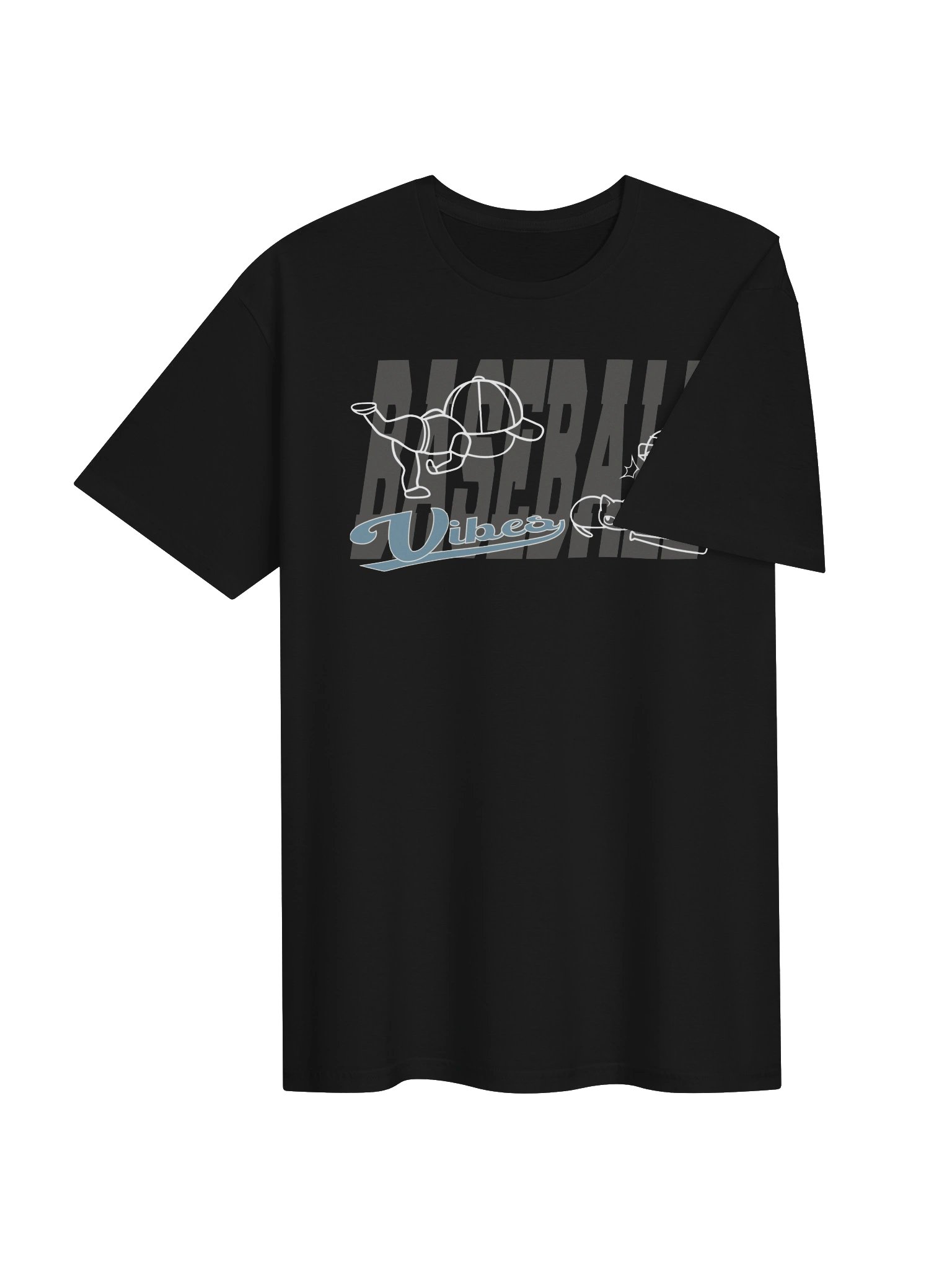 Baseball Cat (Baseball Vibes) - Unisex Adult Super Soft Lightweight T-shirt product image (3)