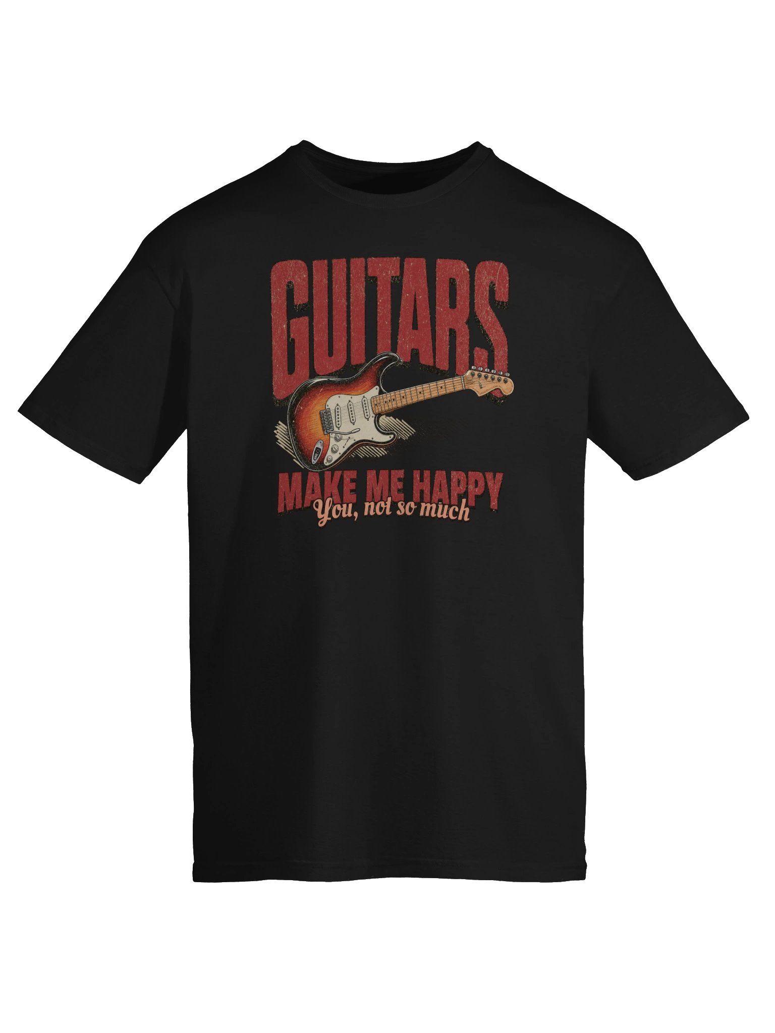 Guitars make me happy - guitar t-shirt | funny guitar t-shirts product image (6)