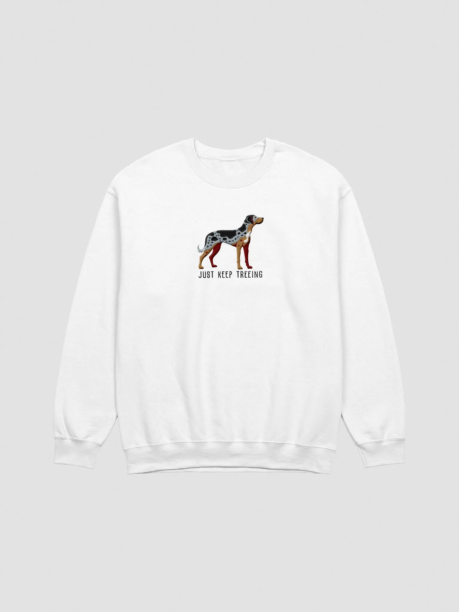 Just Keep Treeing Sweatshirt (Embroidered) of a Catahoula Leopard Dog product image (3)