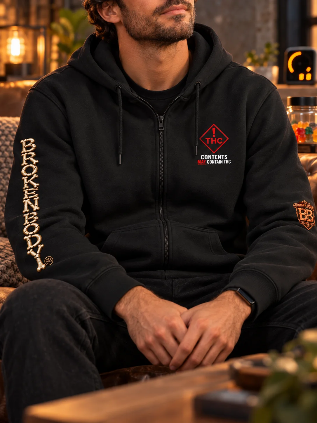 Funny Edibles Hoodie — My Body Said No, The Edible Said Wait | Broken Body™ product image (3)