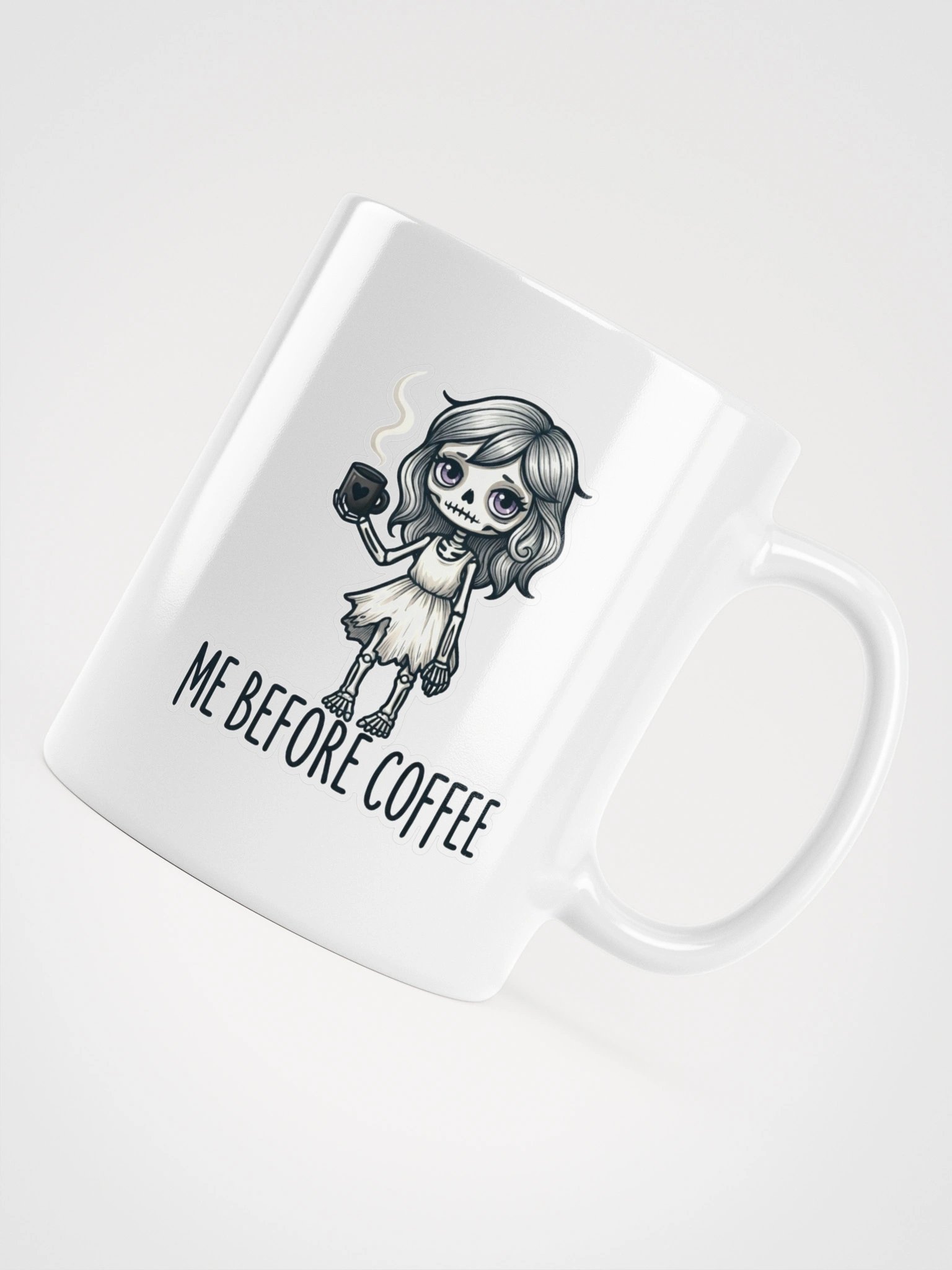 "Me Before Coffee" Skeleton Girl Mug | Me Before Coffee Collection product image (7)
