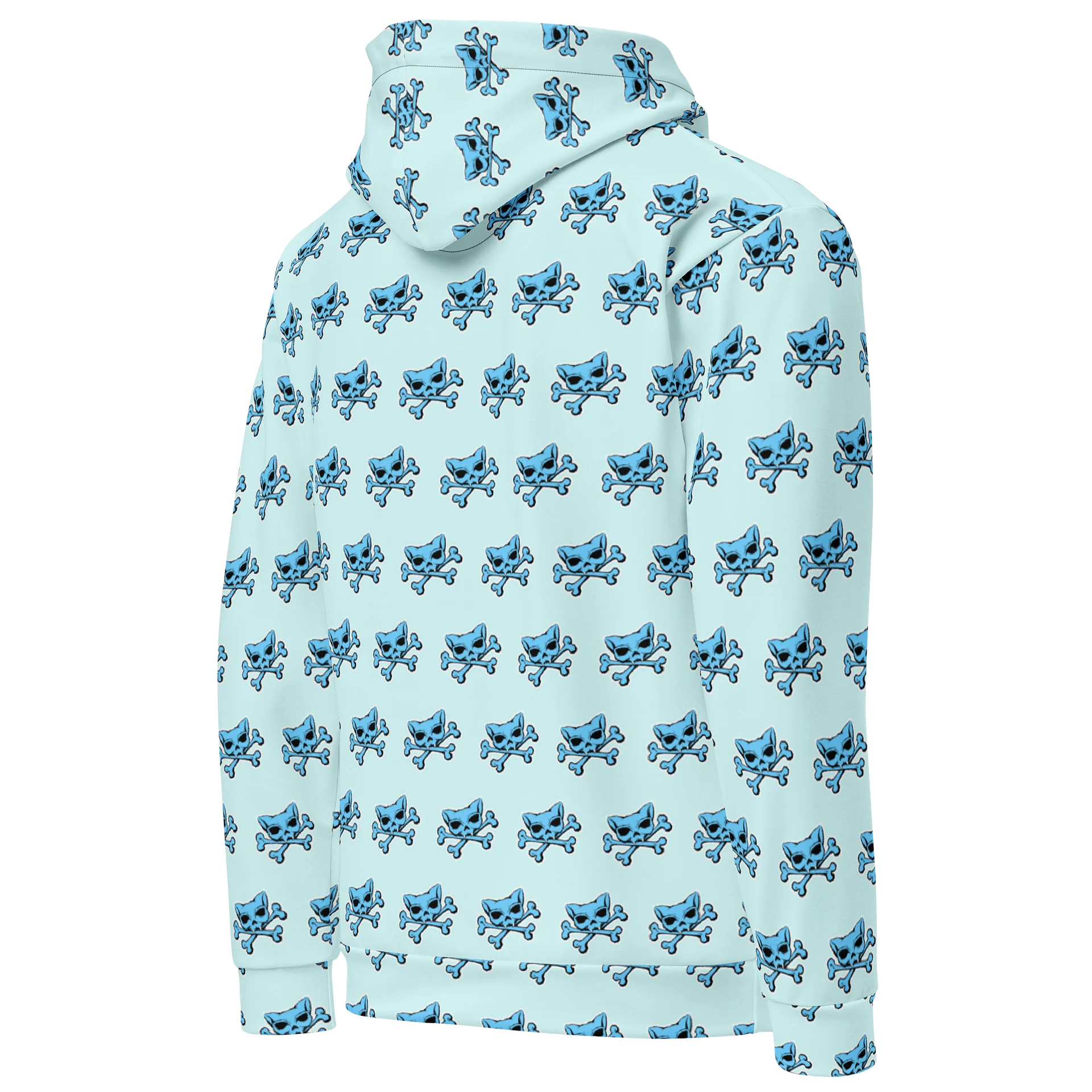 (Light Mode) Blue Kat Skull Hoodie product image (4)