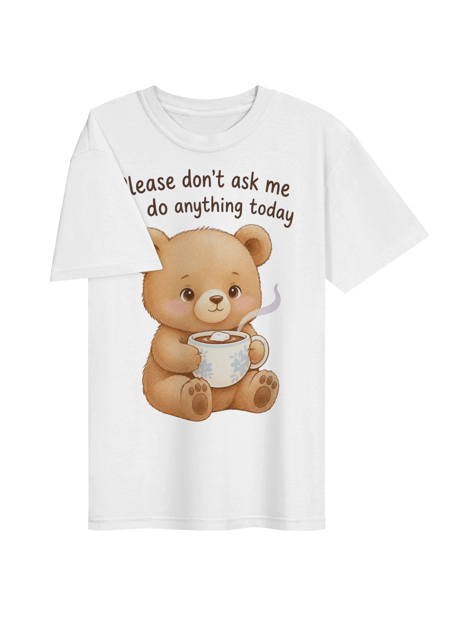 A cozy Comfort Colors-style T-shirt with a cute teddy bear product image (4)