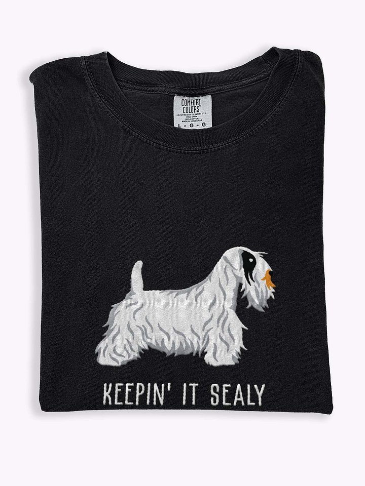 Keepin' It Sealy T-Shirt(Embroidered) of a Sealyham Terrier(Black & White) product image (1)