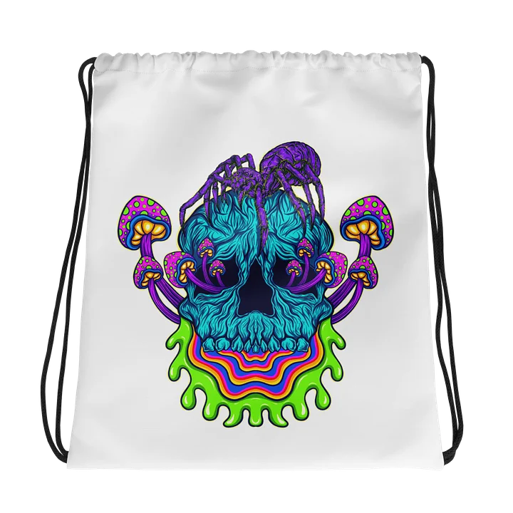 Psychedelic Spider Skull Drawstring Bag product image (1)