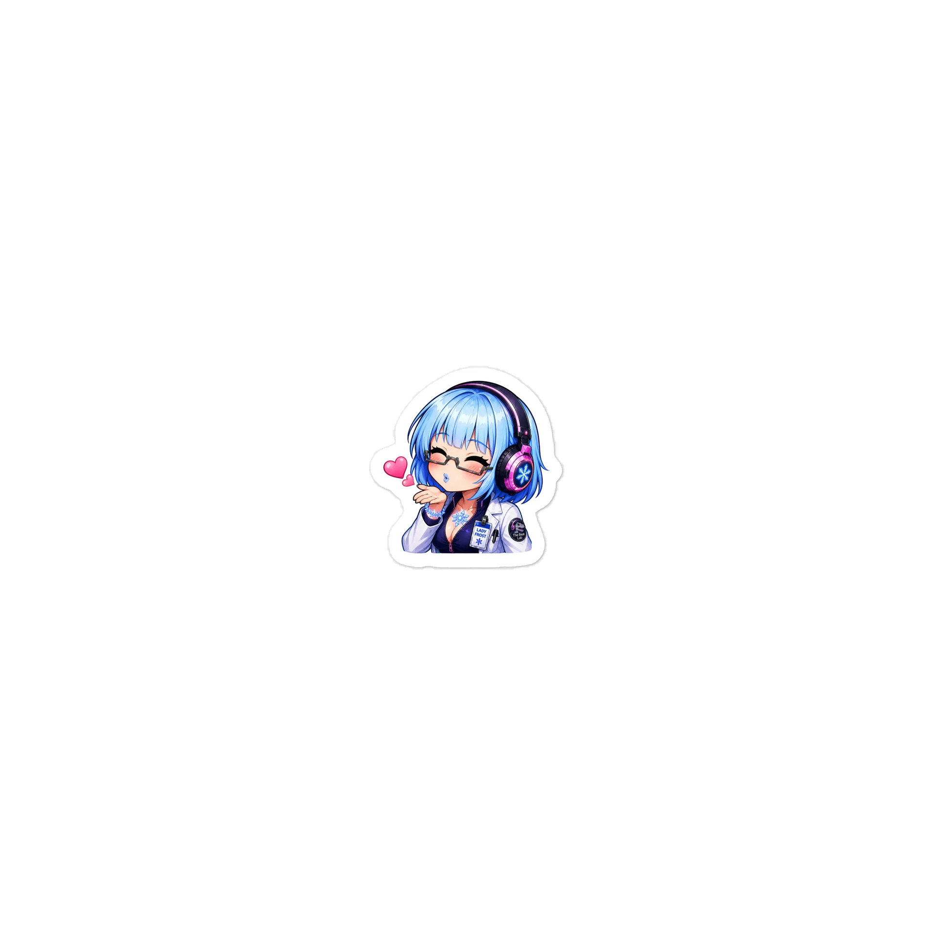 Lady Frost Kiss Emoji - Die Cut Sticker product image (2)