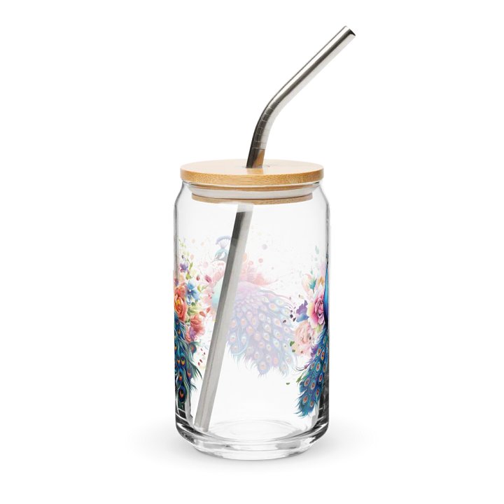 Peacock Paradise Glass Can Sipper product image (2)