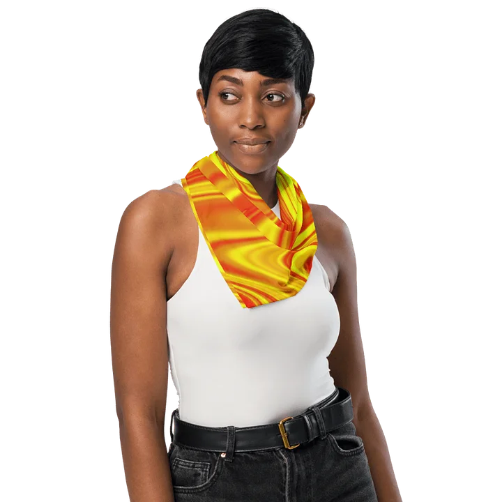 Bandana - Yellow and Red Digital Fluid Art product image (2)