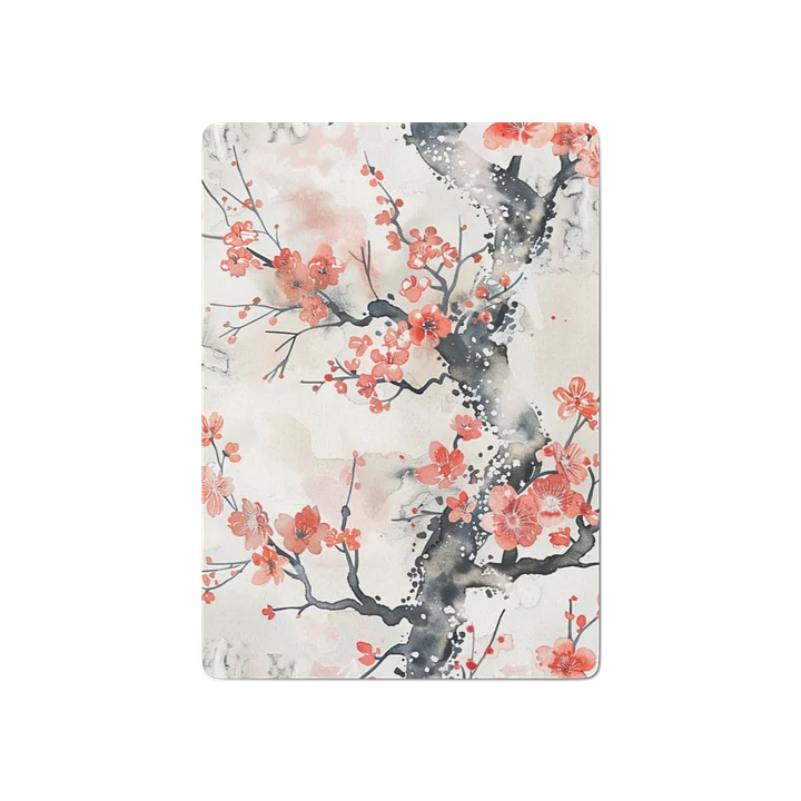 Japanese Cherry Blossom Playing Cards | Watercolor Sakura Floral Art Poker Deck product image (2)