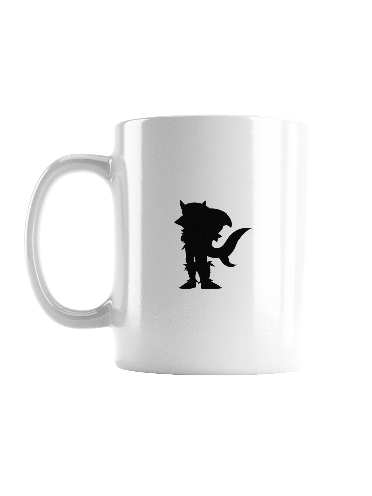 JWK Jojo Studio Shark Graphic White Glossy Mug | Creator Drinkware product image (1)