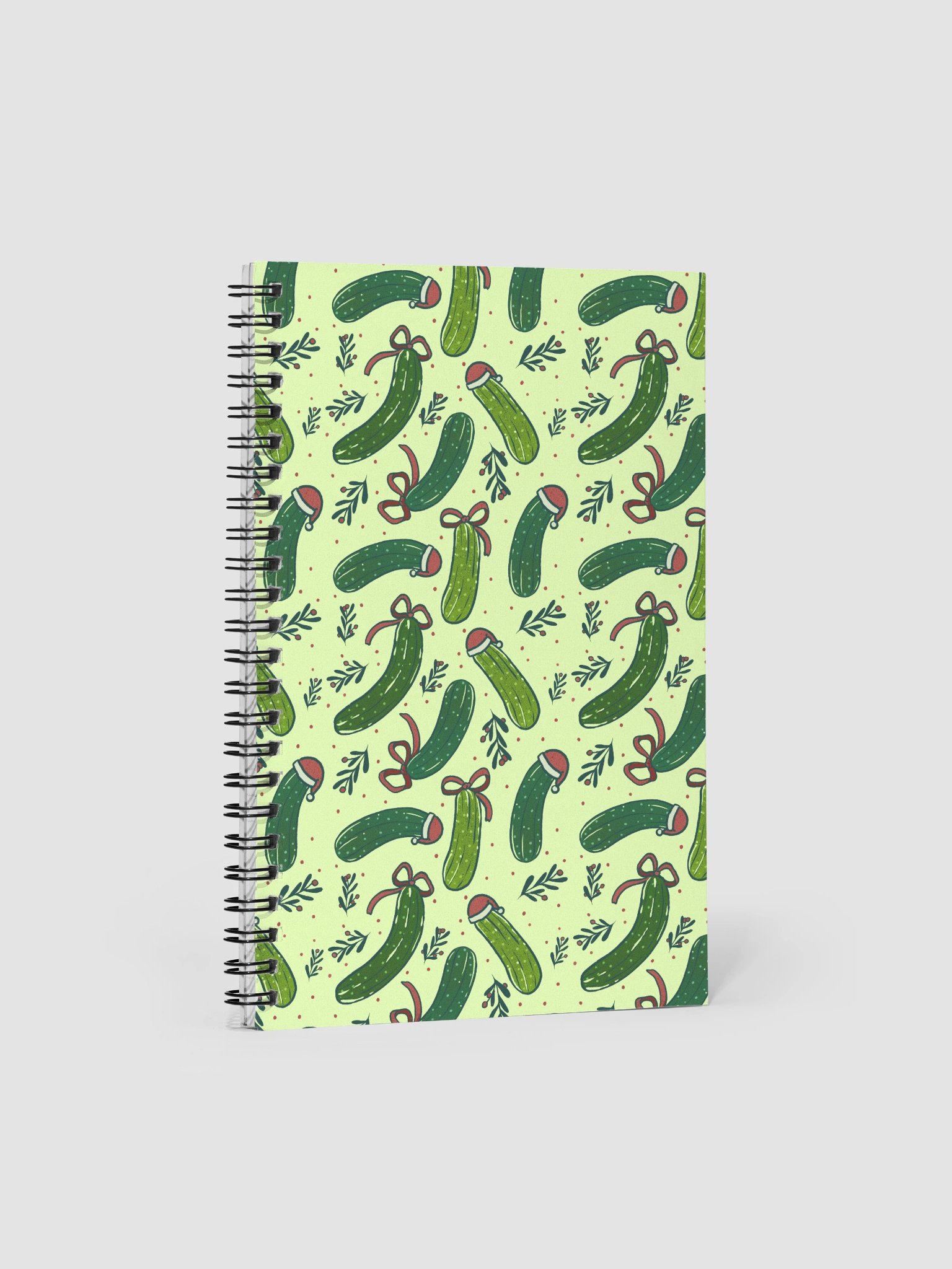 Christmas Pickles Patterned Notebook, Light Green product image (1)