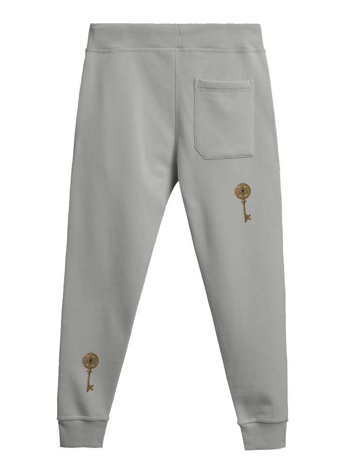 The Gatekeeper’s Key Fleece Joggers – Diagonal Dual Leg Print | Heather Grey | product image (2)