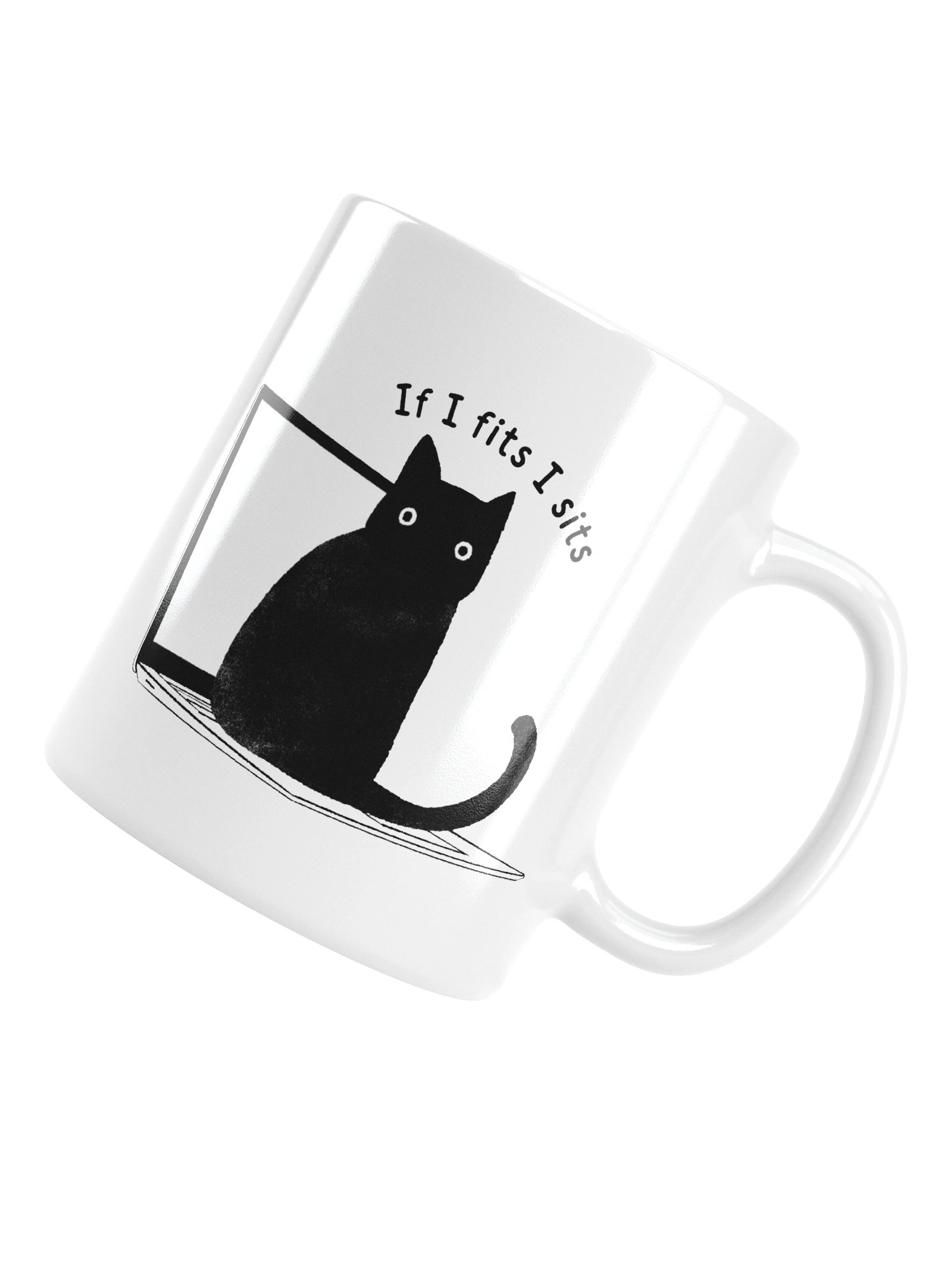 If I Fits, I Sits Funny Cat Laptop Mug product image (15)