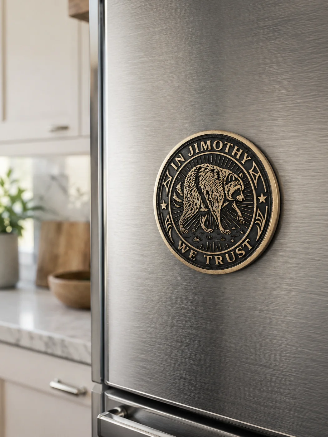 Jimothy, Solid Brass Coin Magnet - Jimothy Merch product image (2)