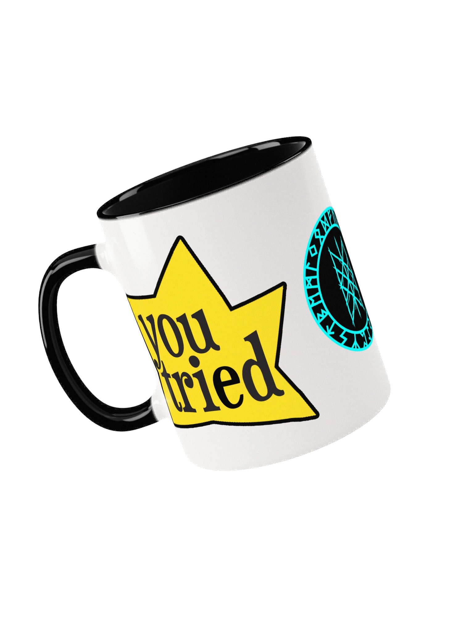 You Tried Glossy Black Handled Mug product image (6)