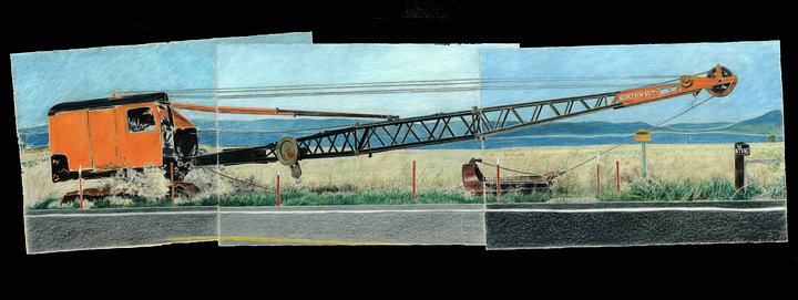 Dredge, Goose Lake 06.15.01 on Canvas with Black Fill (24" x 48") product image (1)