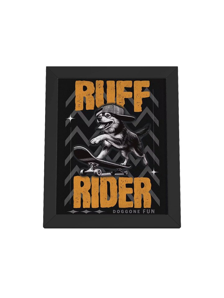 Funny Skateboard Dog Framed Poster – Ruff Rider Dog Wall Art product image (5)