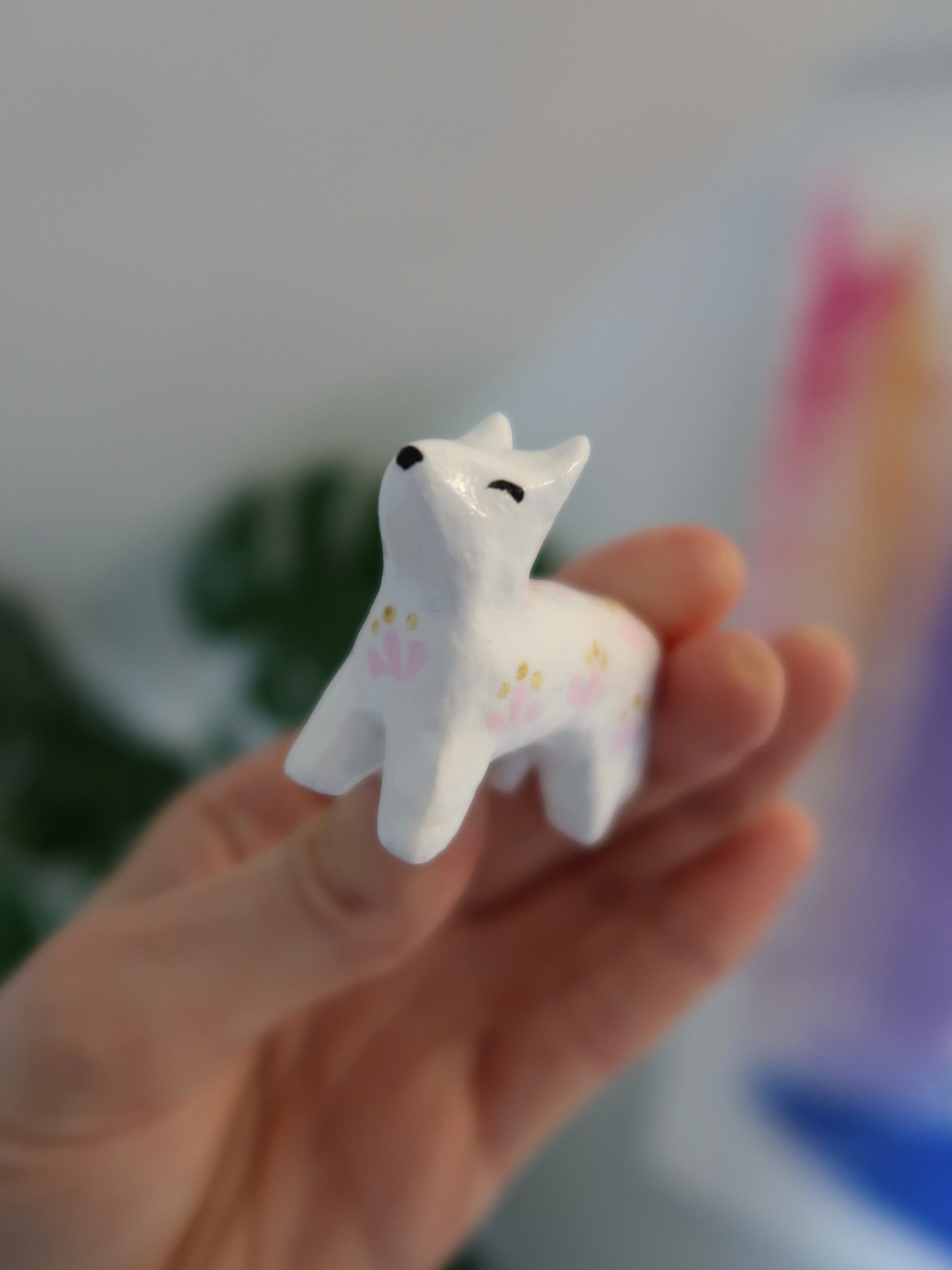 White Floral Fox Figurine product image (9)