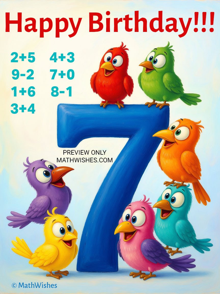 7th Birthday Card - Seven Birds product image (1)