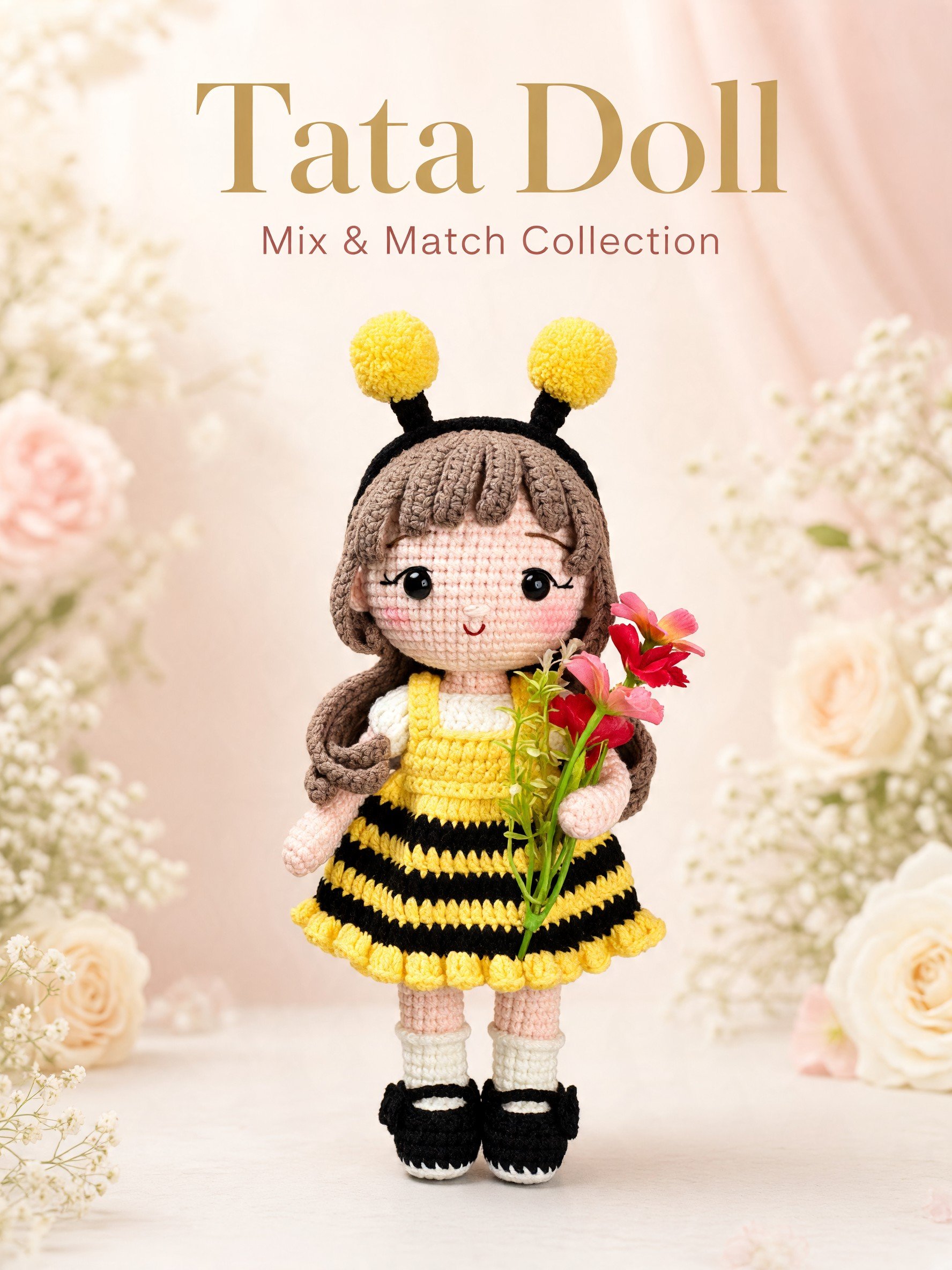 PDF | Crochet 9-inch Tata Doll in Bee Outfit | Amigurumi Doll Pattern product image (2)
