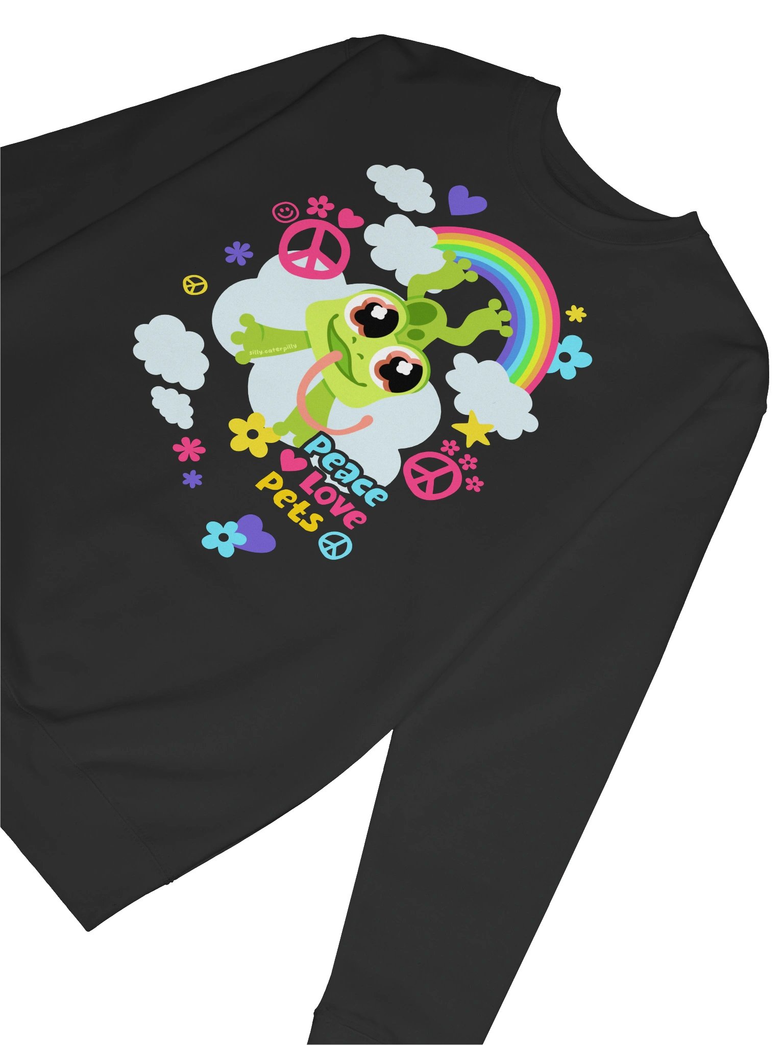 Peace Love Froggy Sweatshirt (dark) product image (6)