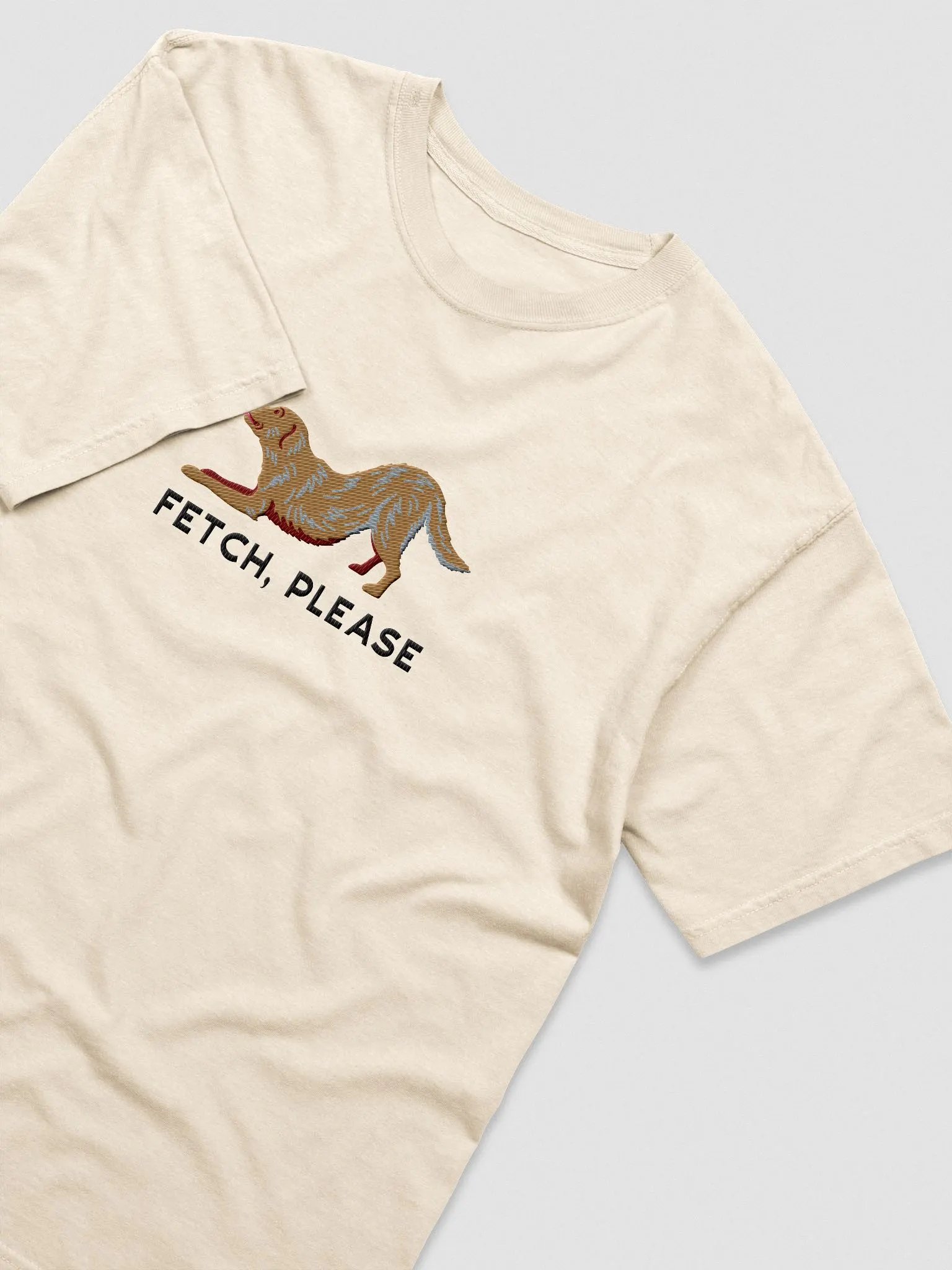 Fetch Please T-Shirt(Embroidered) of a Golden Retriever product image (8)