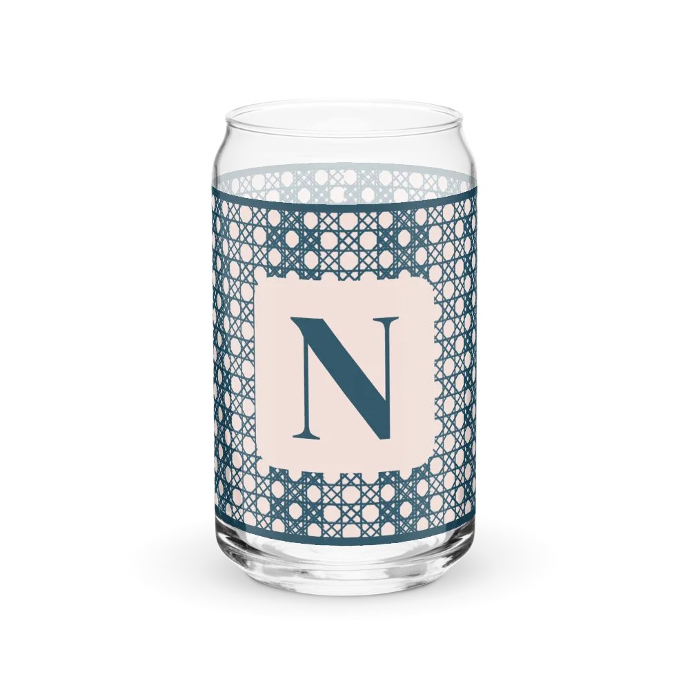 Le Rose Blue Monogram N Can-Shaped Glass product image (1)