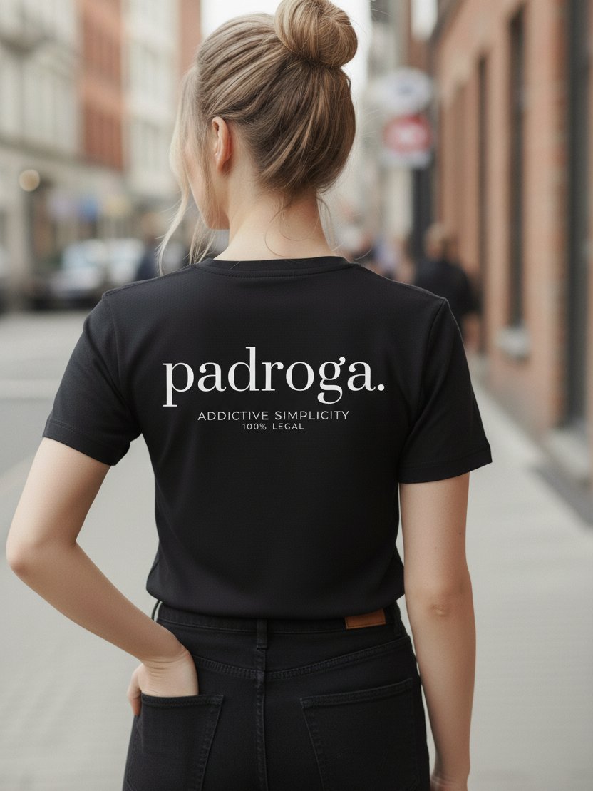 padroga. essentials black tshirt Francisco Llamas design product image (6)