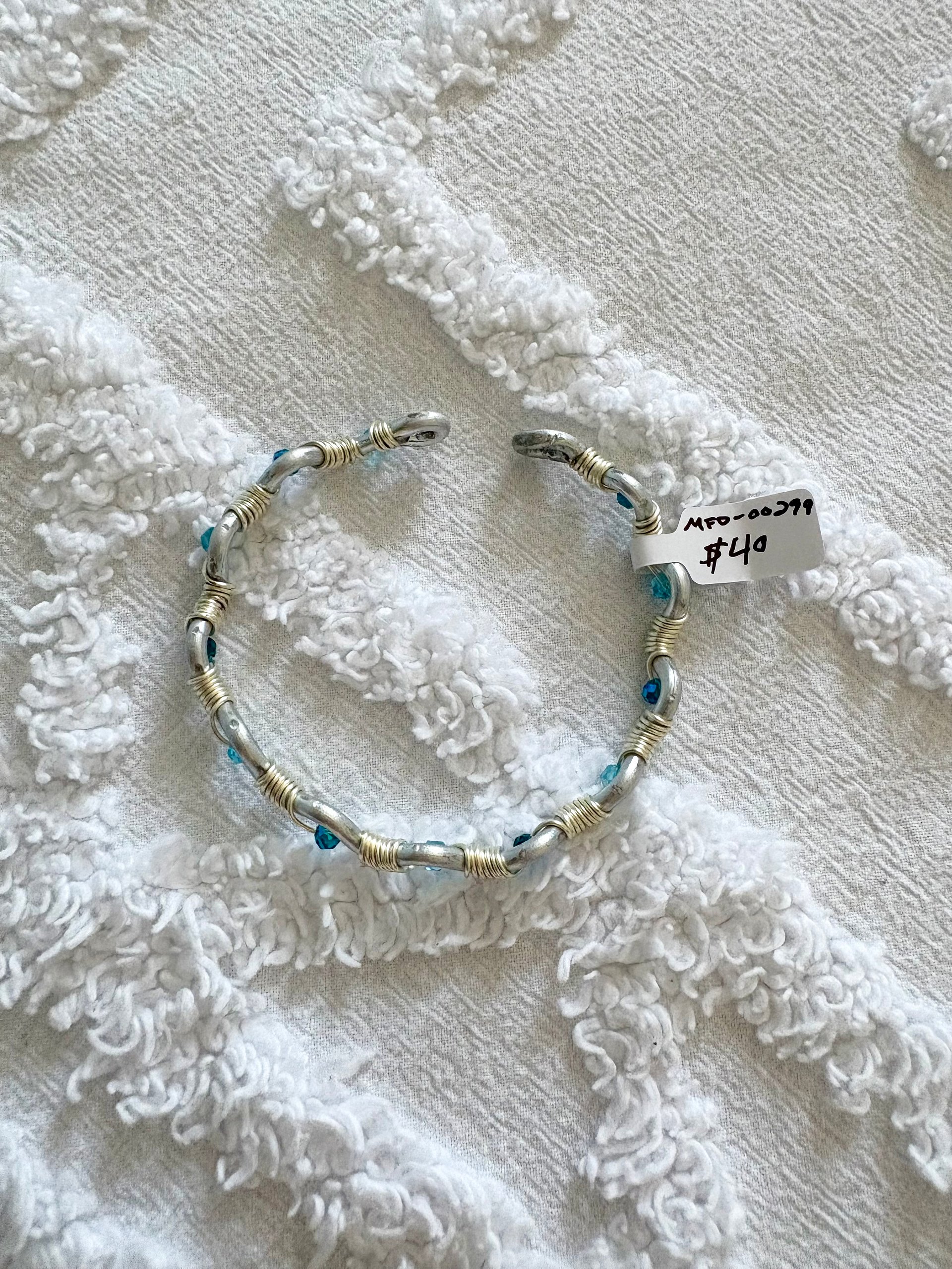 MFD-00299 | Steady Tide Adjustable Cuff Bracelet (Blue) | by Monique Faella Designs™ product image (4)