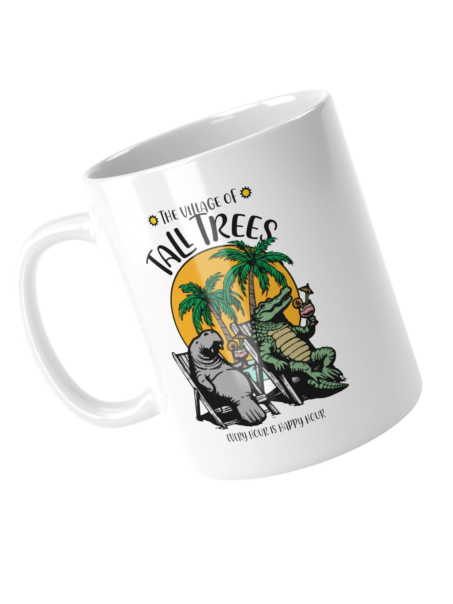 The Village of Tall Trees TV Florida USA Fun Manatee Alligator Design Coffee Mug product image (11)