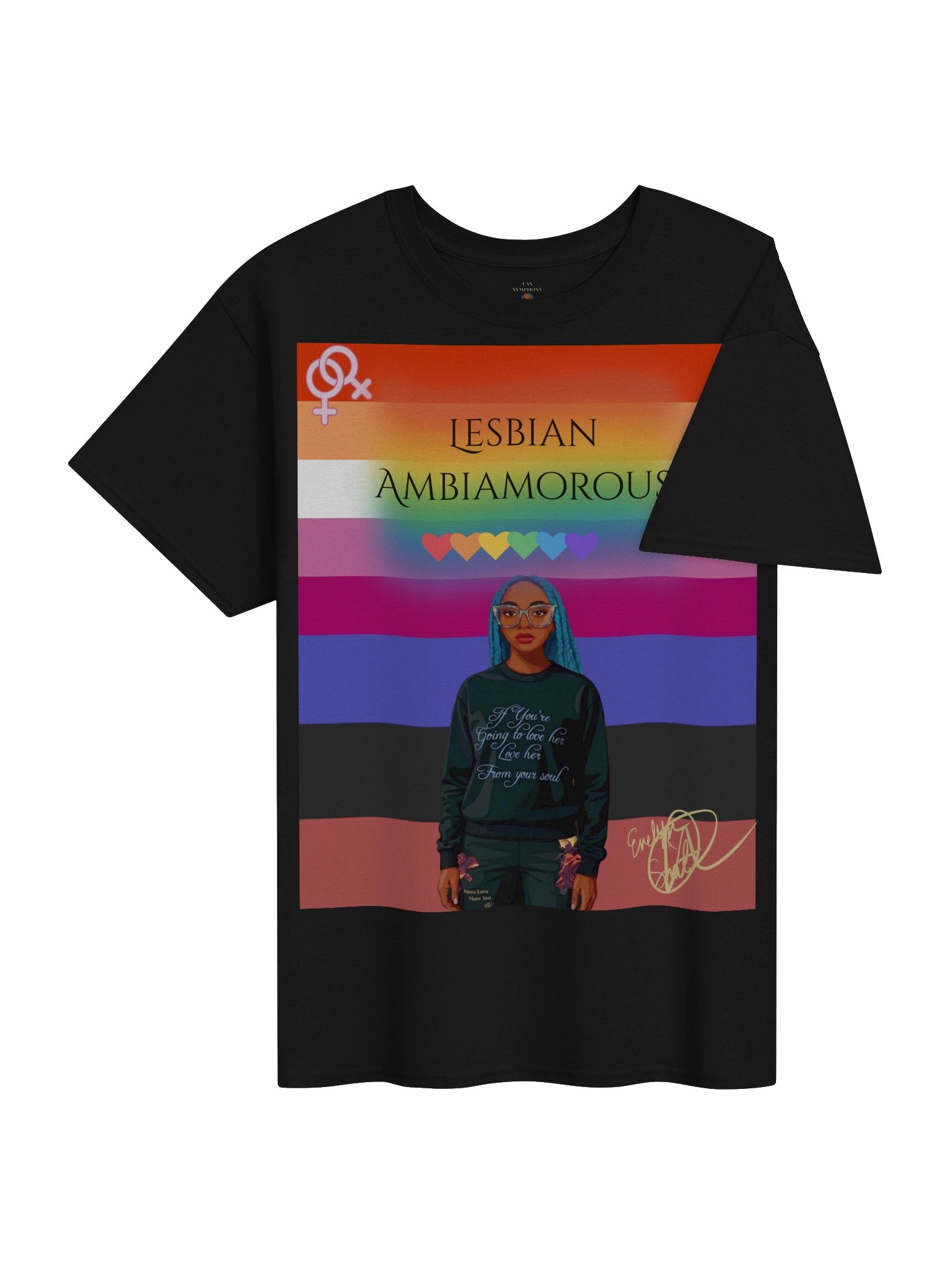 Lesbian Ambiamorous Pride Rainbow Tee product image (4)