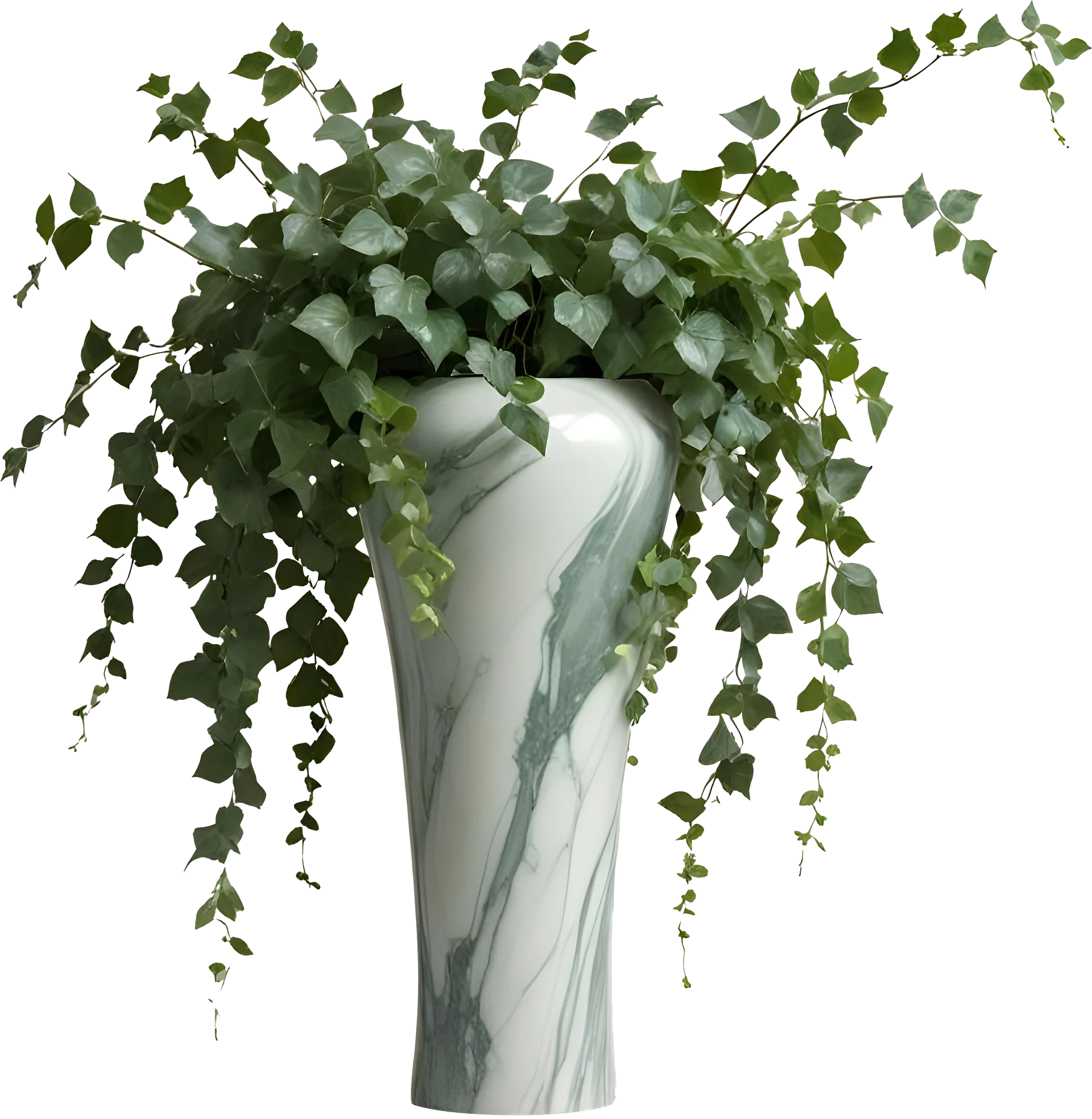 Marble Eternal – Graceful Ivy Marble Vase PNG product image (1)