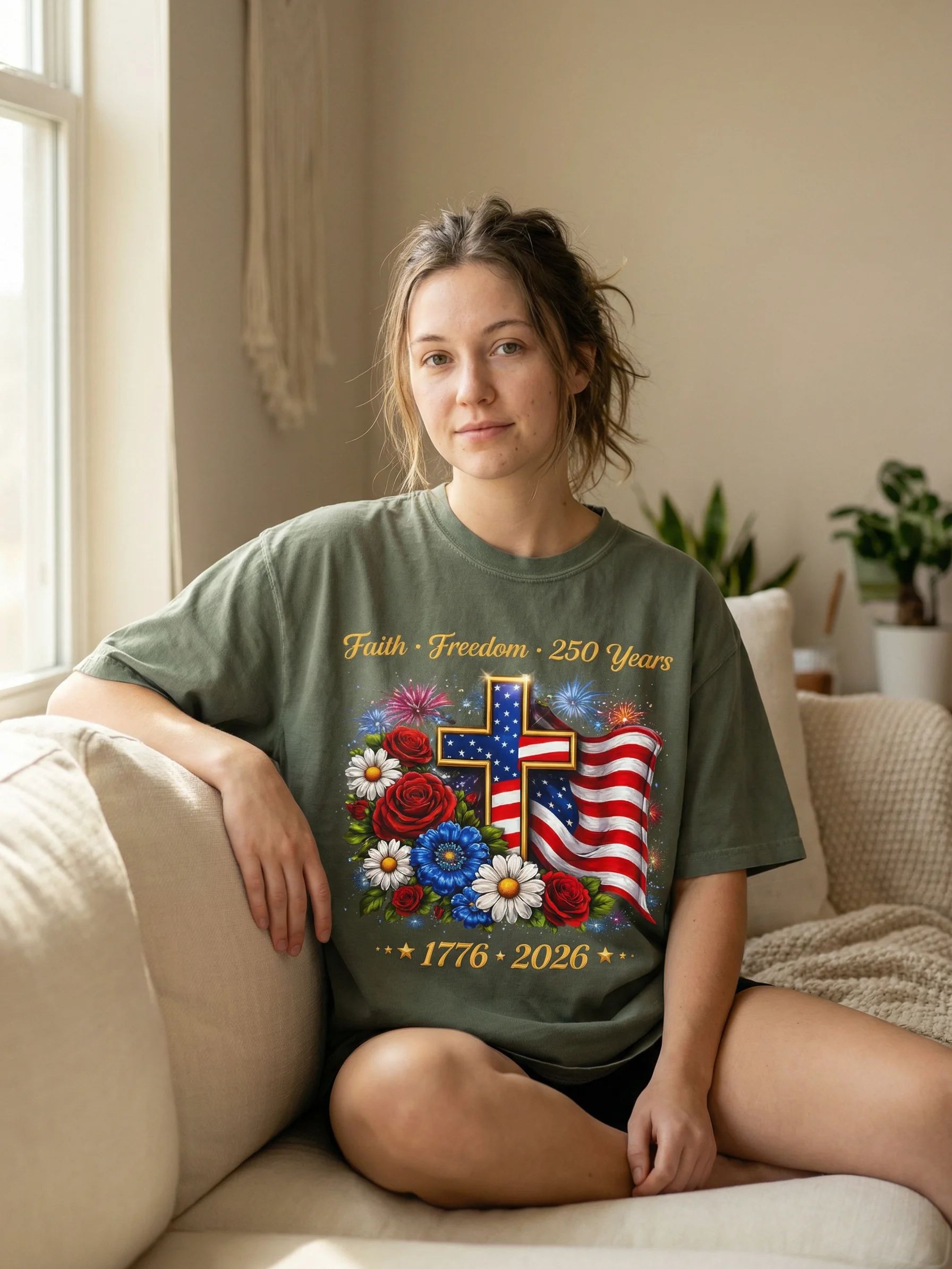 USA 250 Freedom Graphic Tee – Vintage Patriotic Shirt product image (5)