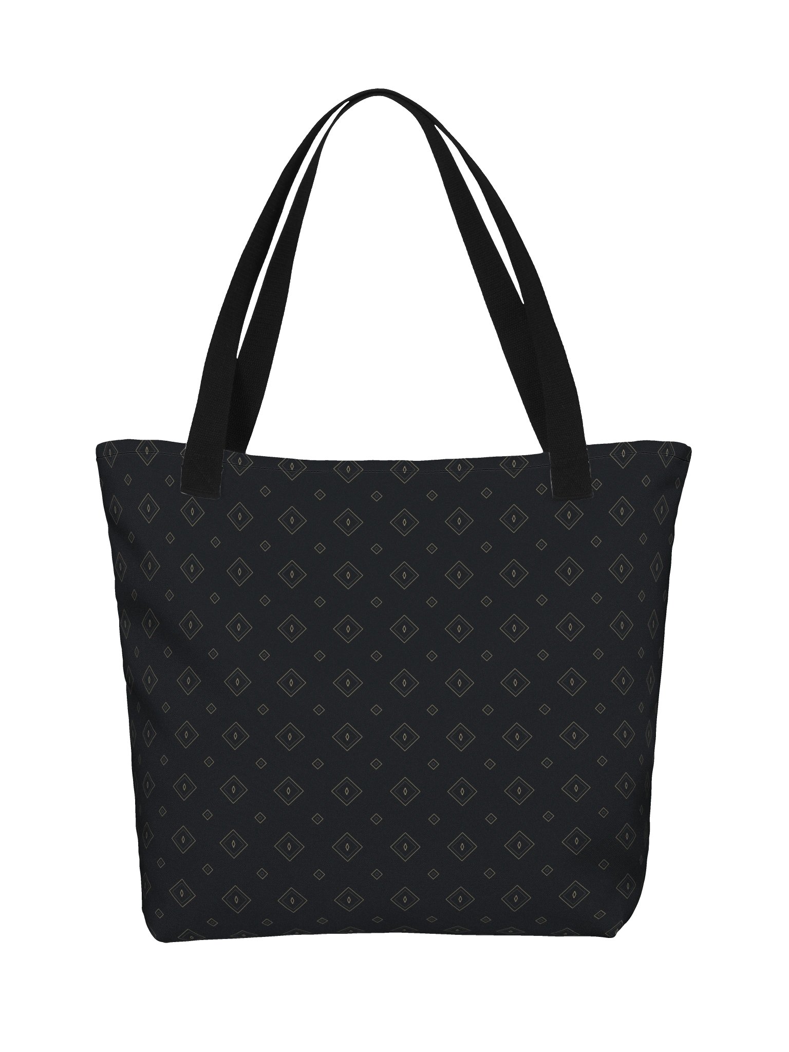 Midnight Diamond Large Tote Bag – Elegant Black & Champagne Geometric Shoulder Bag product image (1)