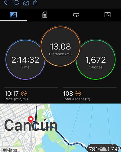 Half Marathon Cancun April  16 2023.  Amazing route and extremely challenging.  100 % humidity, with a pleasant breeze.
One o...