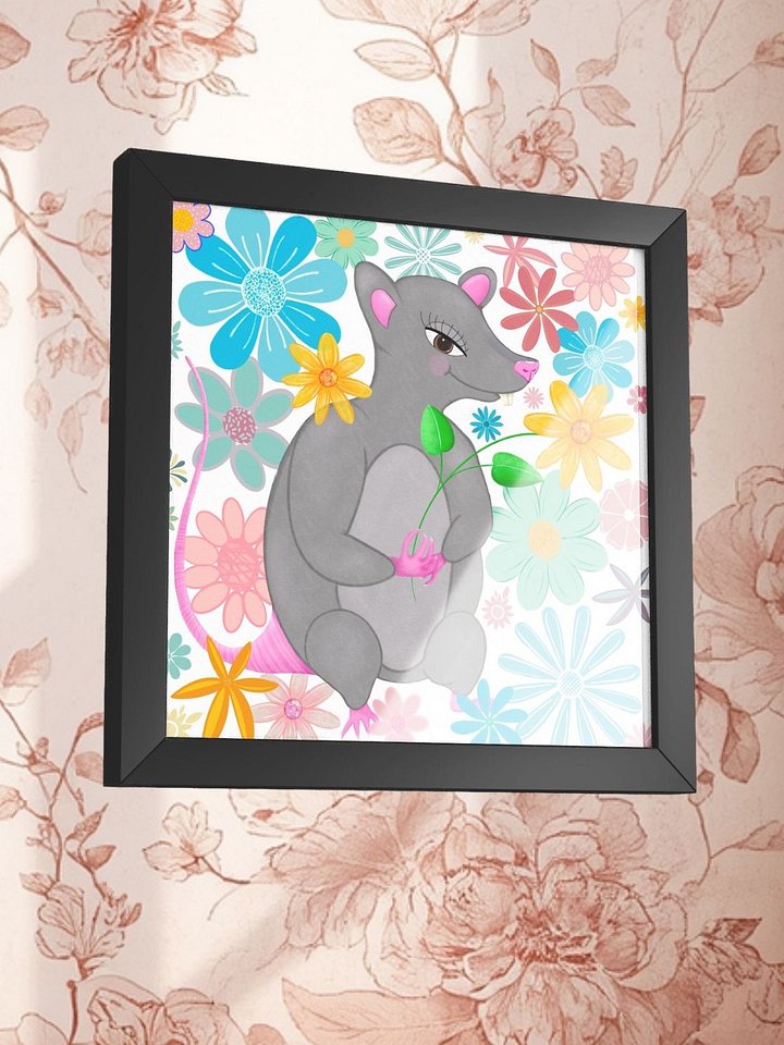 Floral Mouse Whimsy Framed Poster product image (1)
