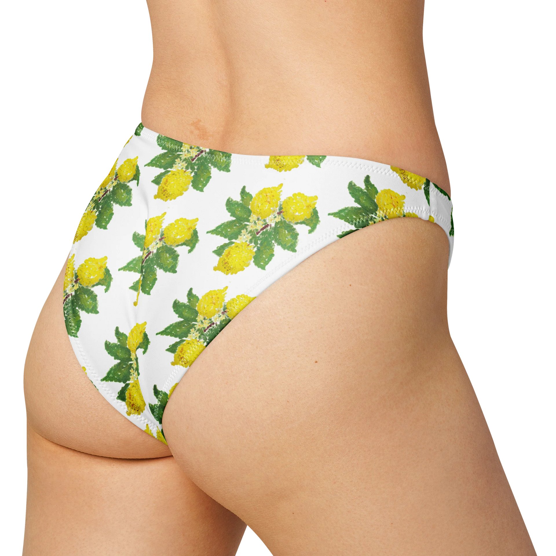 Lemon Love White Recycled V-Cut Bikini Bottoms product image (1)