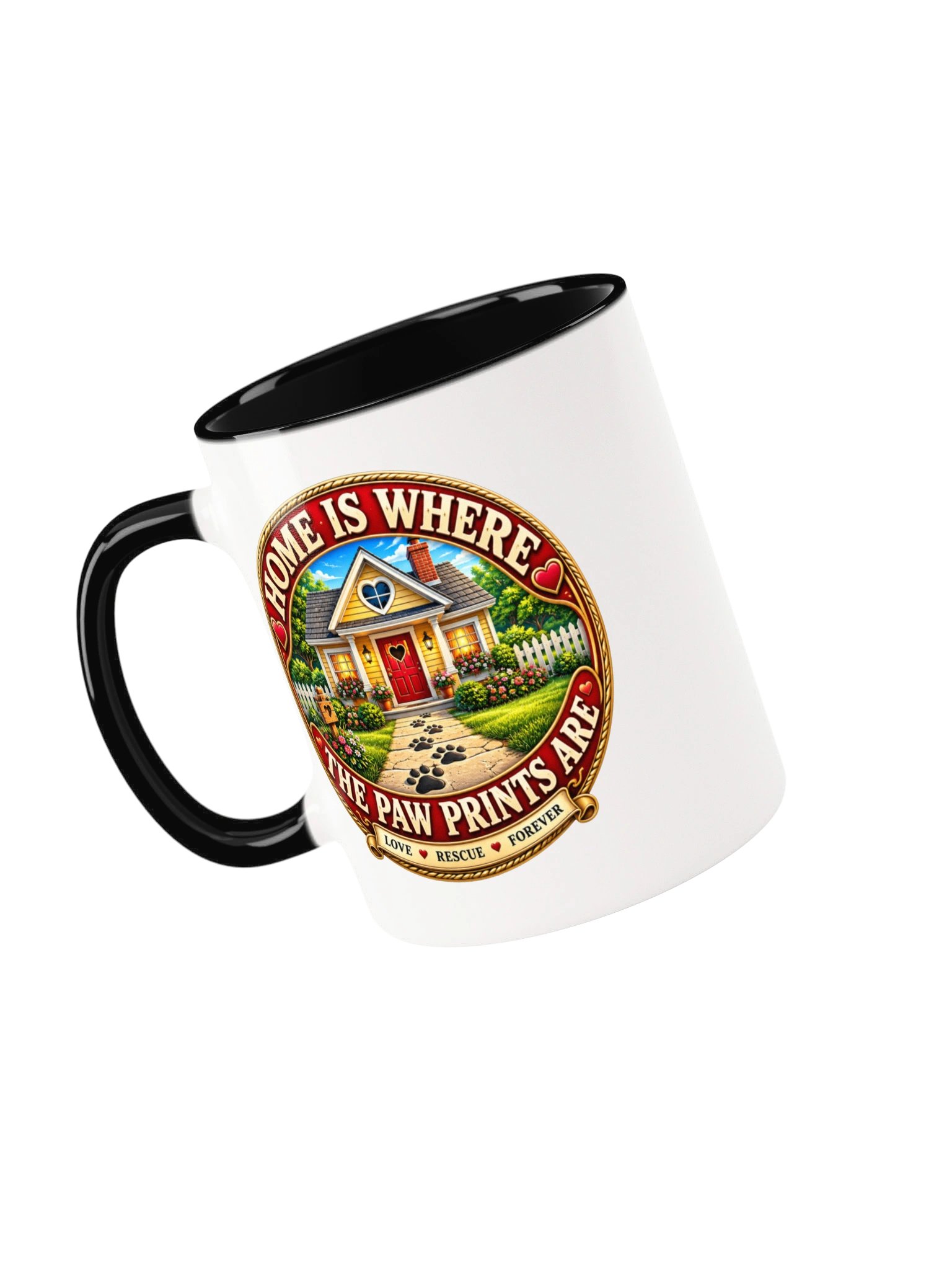 Home Is Where the Paw Prints Are Two Mug Color product image (3)