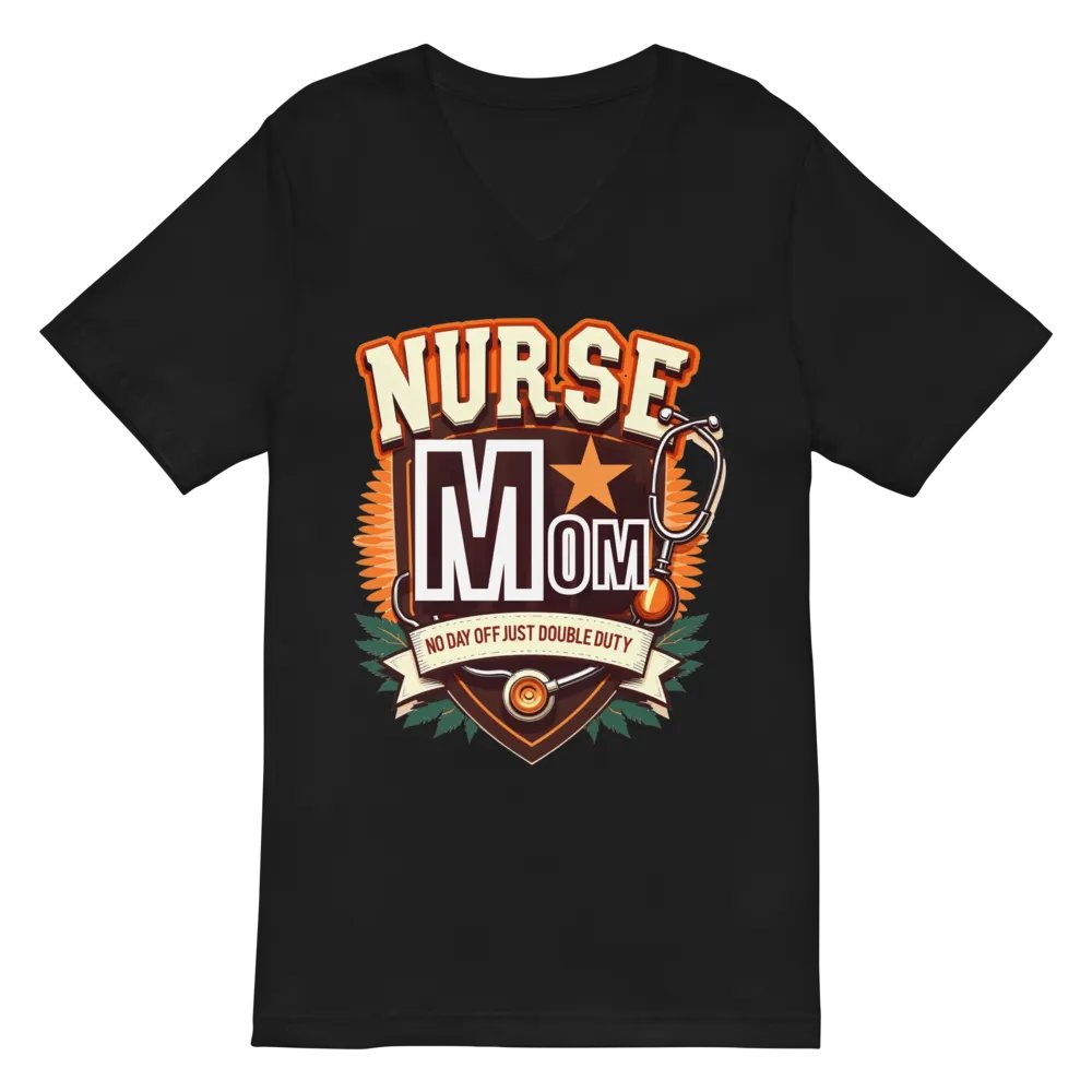 Double Duty Nurse Mom V-Neck Tee product image (3)