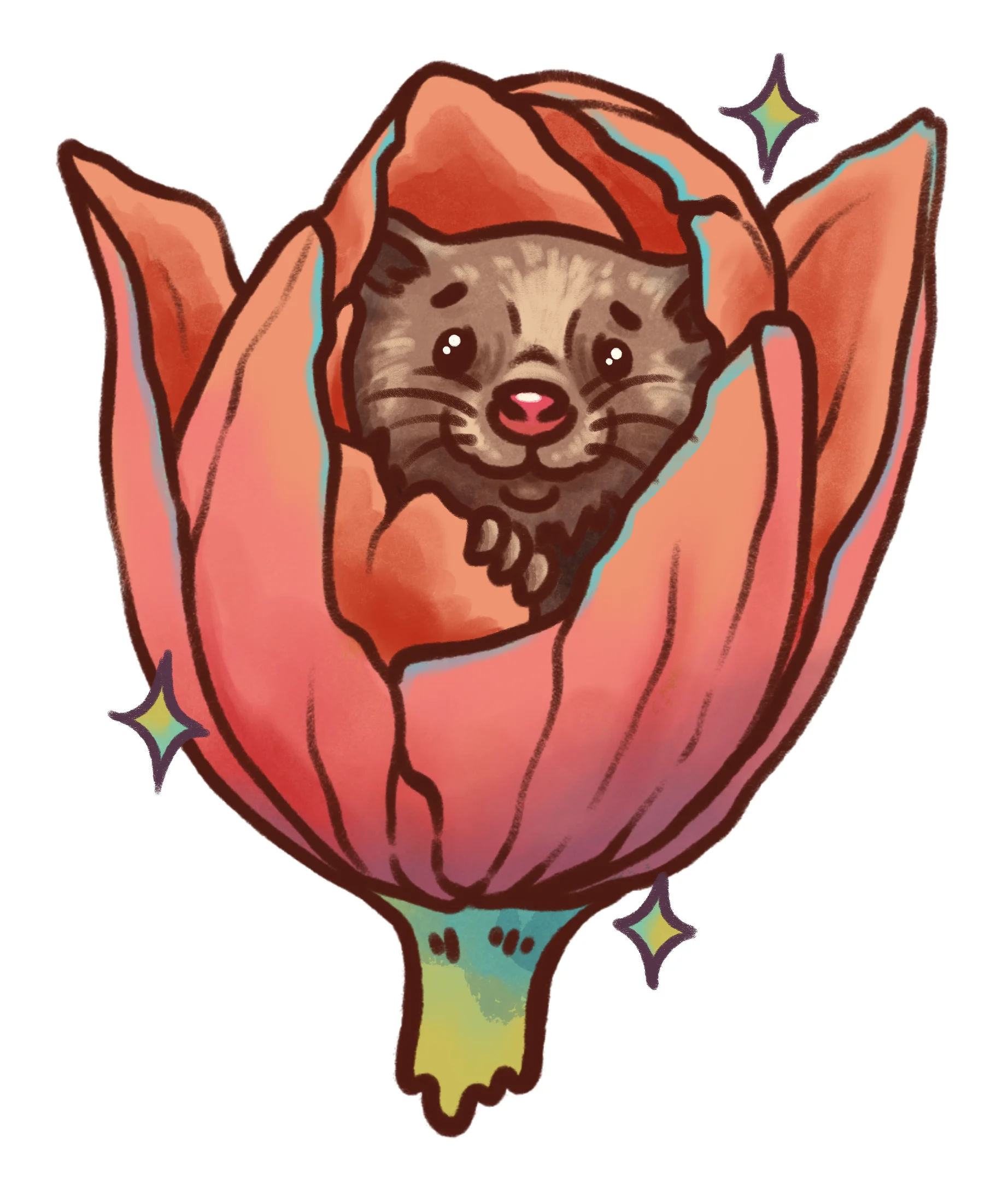 sticker : flower mouse product image (1)